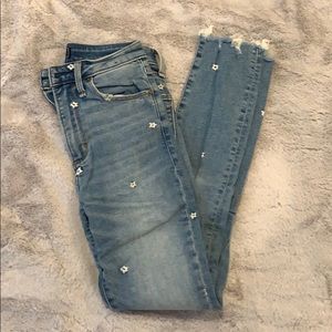 Abercrombie Light Wash Floral Jeans High Waisted